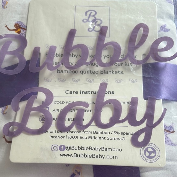 Bubble Baby Mermaid Bamboo Blanket - Picture 3 of 7